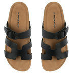 Dunlop Womens Hermy Open-Toe Cork Footbed Sandals with Adjustable Straps (Size 8) - Black