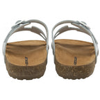 Dunlop Womens Hermy Open-Toe Cork Footbed Sandals with Adjustable Straps (Size 3) - White