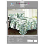 Set of 4  Multi leaves Printed Duvet and Fitted Shee King Size - Green