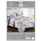 Set of 4  Multi leaves Printed Duvet and Fitted Shee King Size - Grey