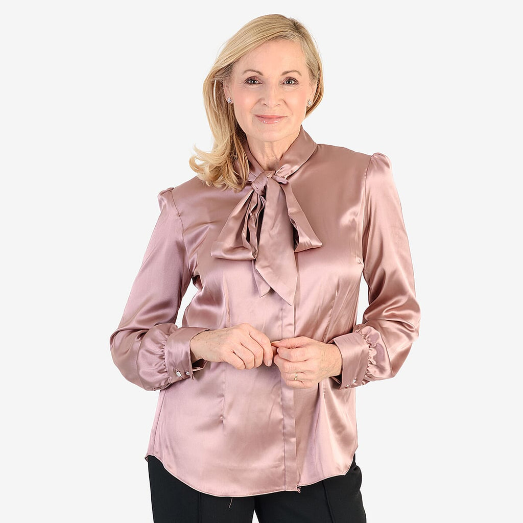 Best Seller Marina Kaneva Bow Tie Top (Size 12) - Rose Pink