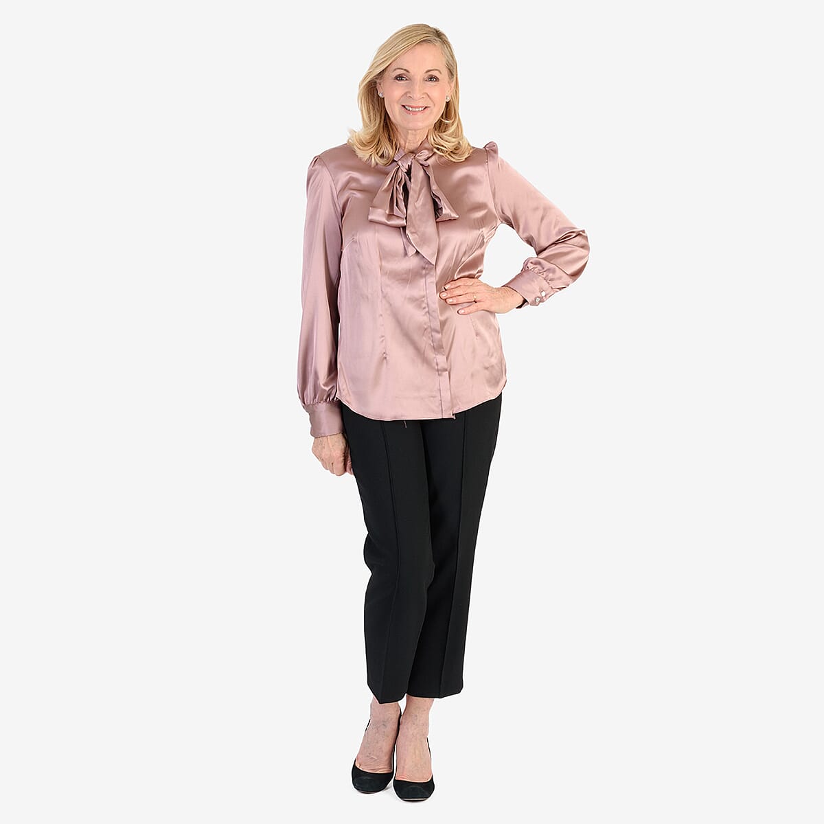 Best Seller Marina Kaneva Bow Tie Top (Size 12) - Rose Pink