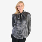 Best Seller Marina Kaneva Bow Tie Top (Size 18) - Silver
