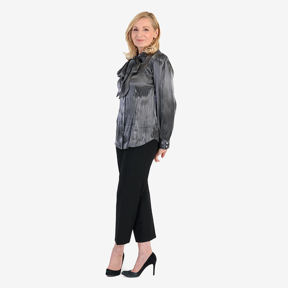 Best Seller Marina Kaneva Bow Tie Top (Size 18) - Silver