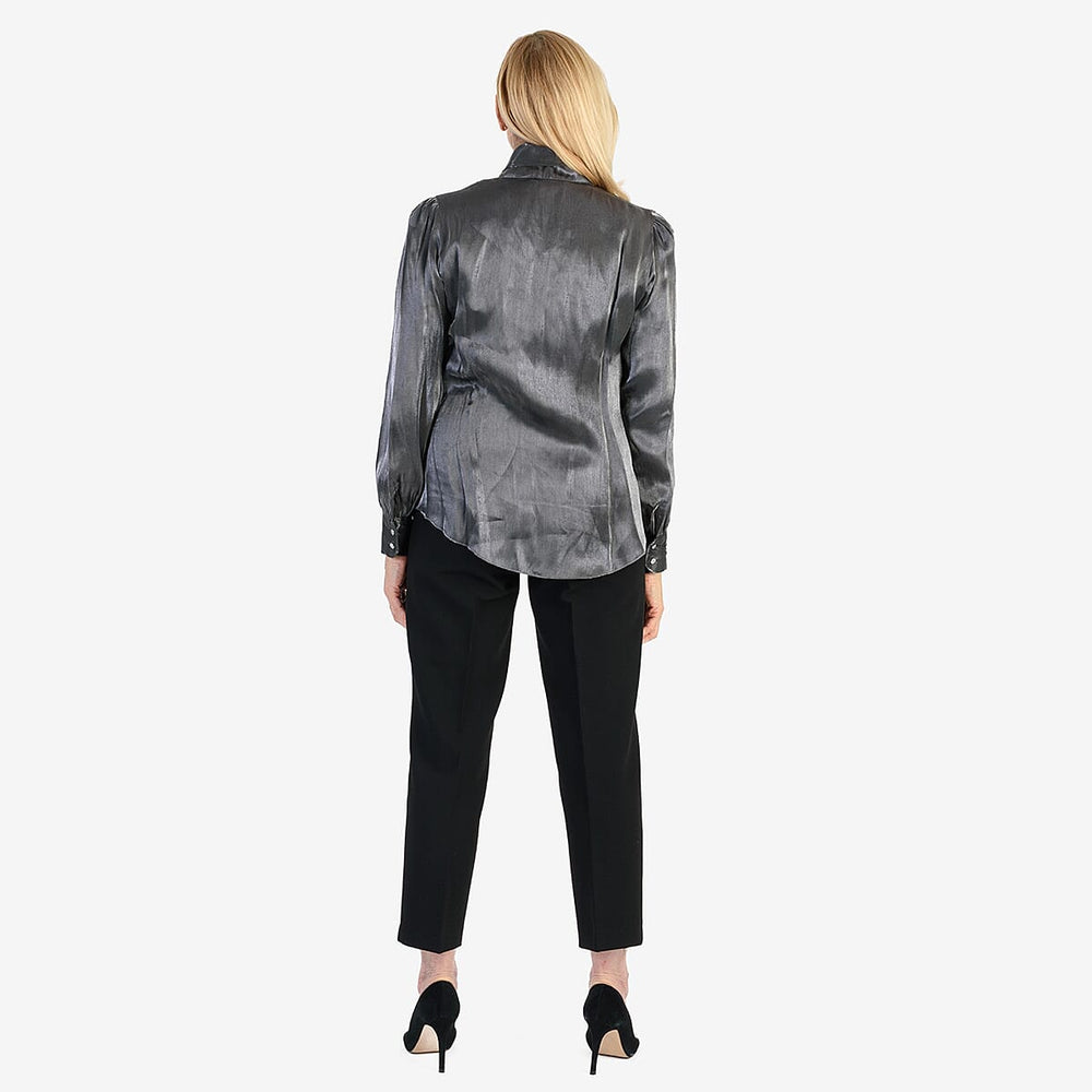Best Seller Marina Kaneva Bow Tie Top (Size 18) - Silver