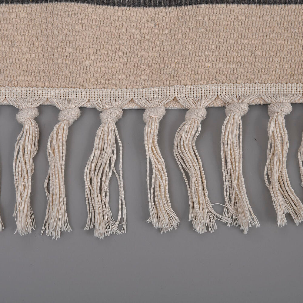 Stripe Pattern Rugs with Tassel Multipurpose Carpet (Size 140x95 Cm) - Multi