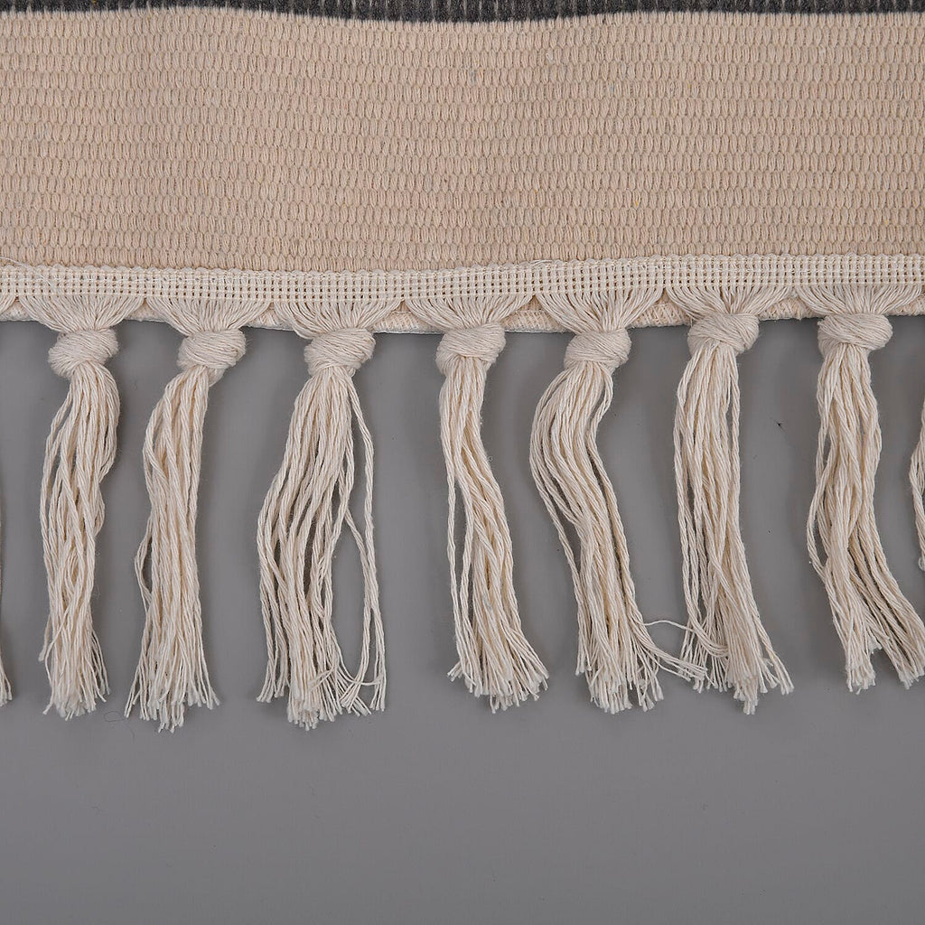 Stripe Pattern Rugs with Tassel Multipurpose Carpet (Size 140x95 Cm) - Multi