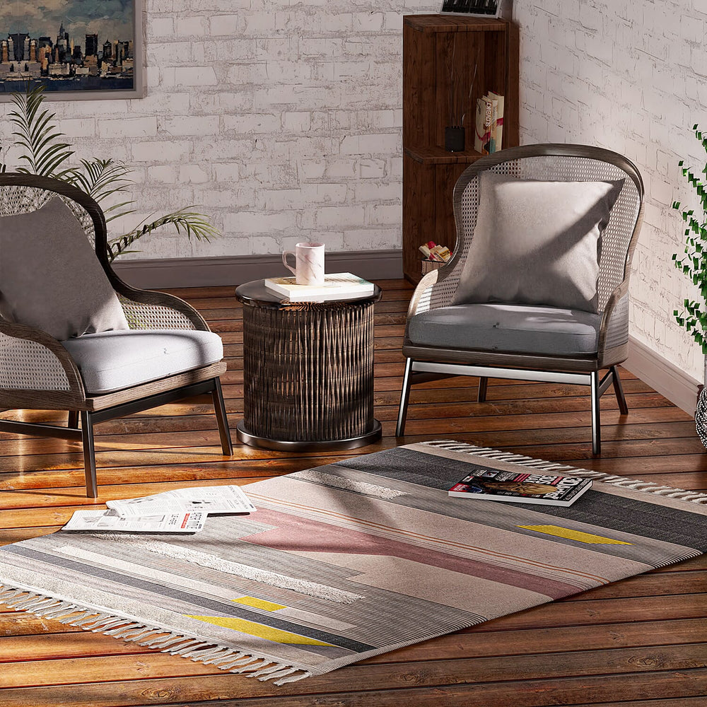 Today Surprising Deal of the Month - Rugs with Tassel Multipurpose Carpet (Size 175x116 Cm) - Multi