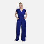 La Marey Smocked Waist Jumpsuit with Flutter Sleeve (Size L16 TO 20) - Royal Blue