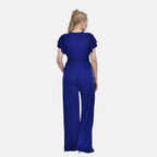 La Marey Smocked Waist Jumpsuit with Flutter Sleeve (Size L16 TO 20) - Royal Blue