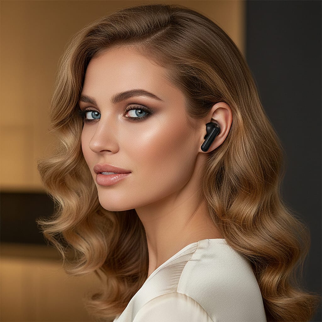 TWS True Wireless Earbuds - 200mAh Charging Case & 3-4 Hour Playtime - Black