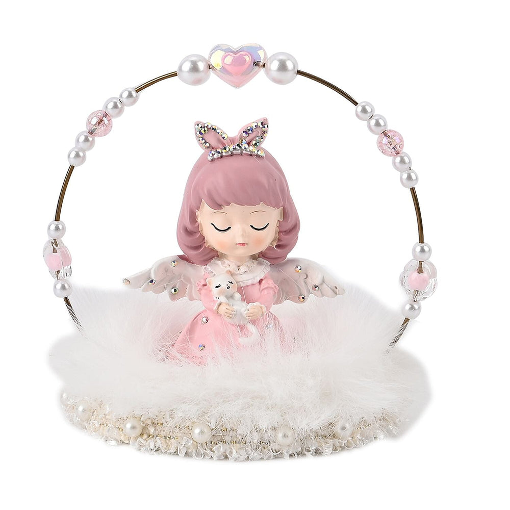 Aesthetic Handmade Sleeping Angel - Cat Table Top Decoration (Size 12x12x10cm)