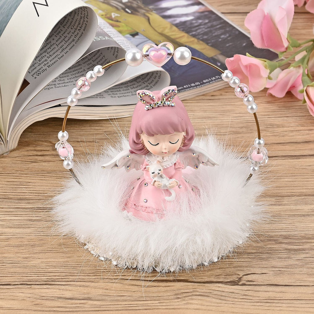 Aesthetic Handmade Sleeping Angel - Cat Table Top Decoration (Size 12x12x10cm)