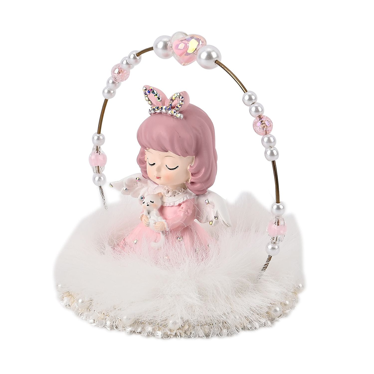 Aesthetic Handmade Sleeping Angel - Cat Table Top Decoration (Size 12x12x10cm)