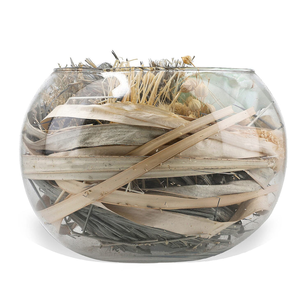 Fresh Dried Arrangement in Glass Bowl Sola Thai Rose - Light Blue