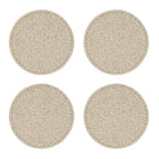 Set of 4 Round Glitter Placemats & 4 Matching Coasters - Gold