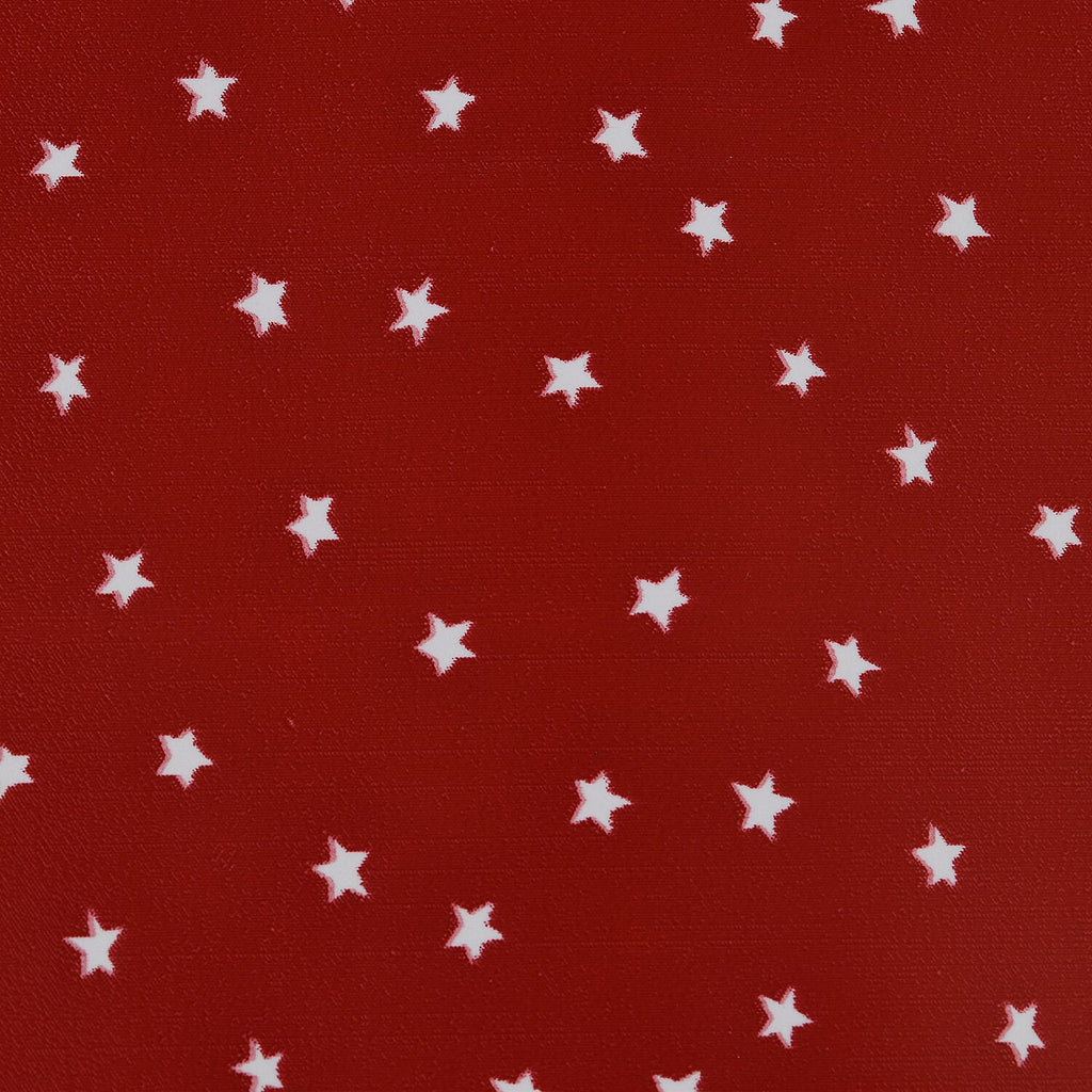 Star Wipe Clean Table Cloth (Size 178x132 Cm) - Red - White