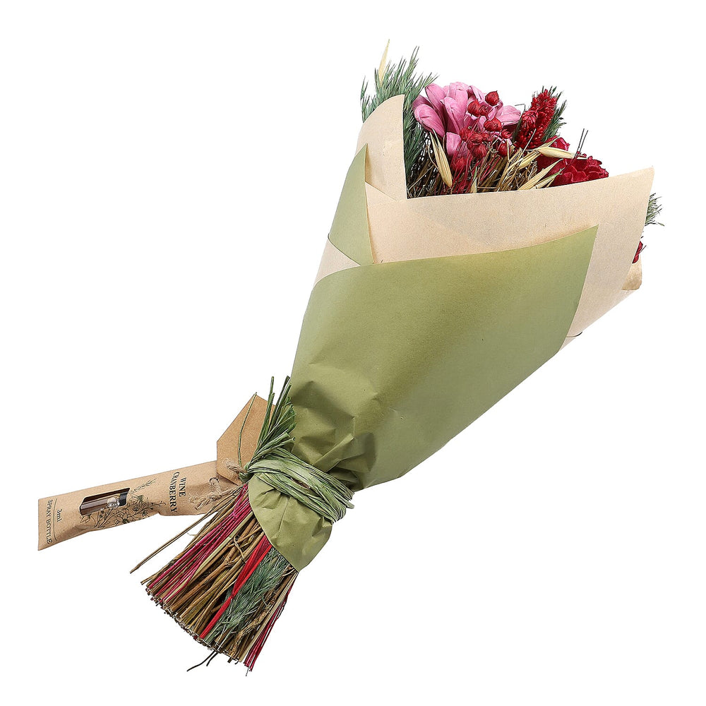 Hand Tied Round Bouquet with Spray Bottle  - Wine Cranberry