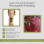 Hand Tied Round Bouquet with Spray Bottle  - Wine Cranberry