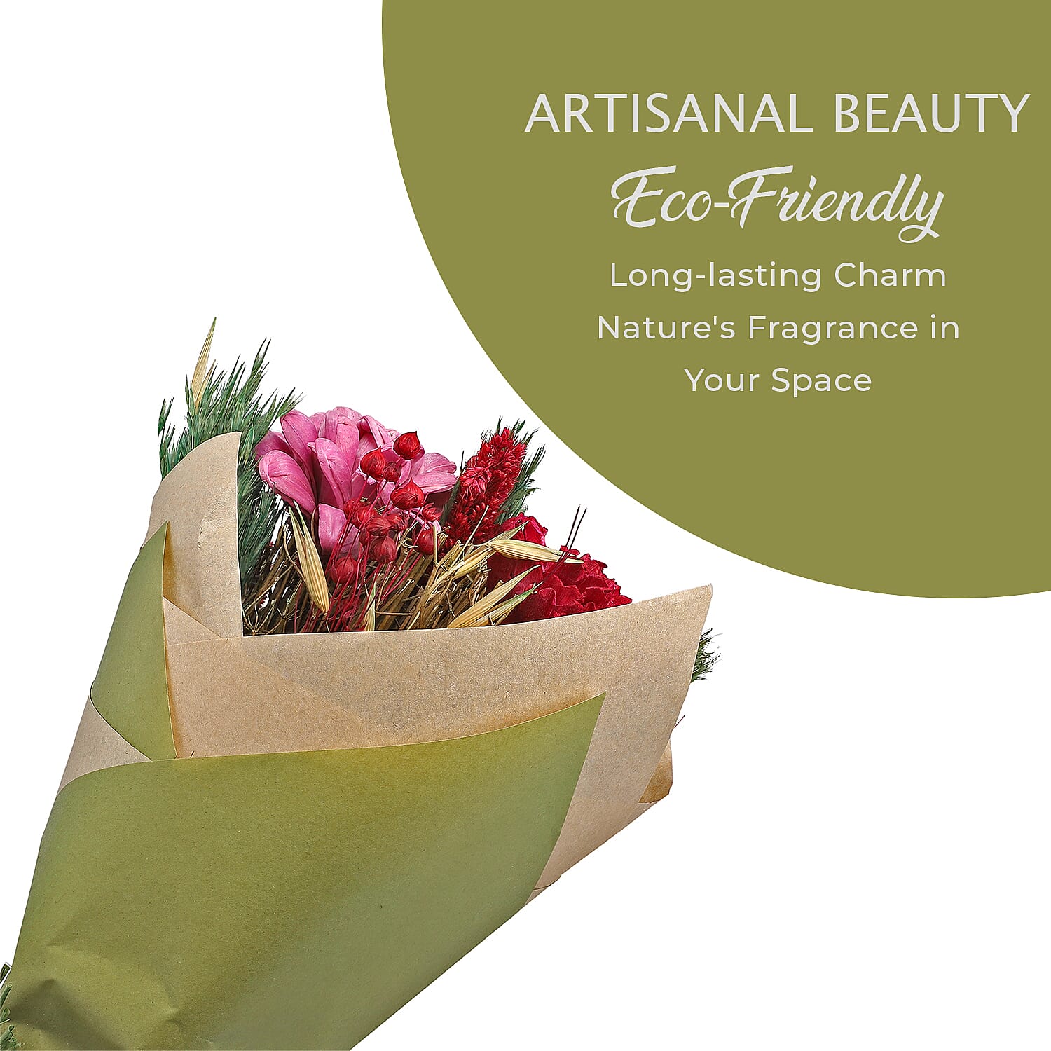 Hand Tied Round Bouquet with Spray Bottle  - Wine Cranberry