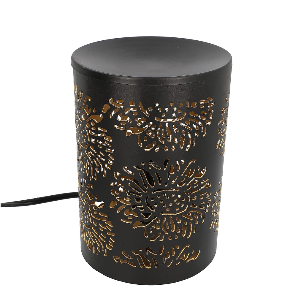 Table Decorative Diffusor Lamp With Set of 10 Aroma Oil (5ml) (Marigold Flower Pattern)
