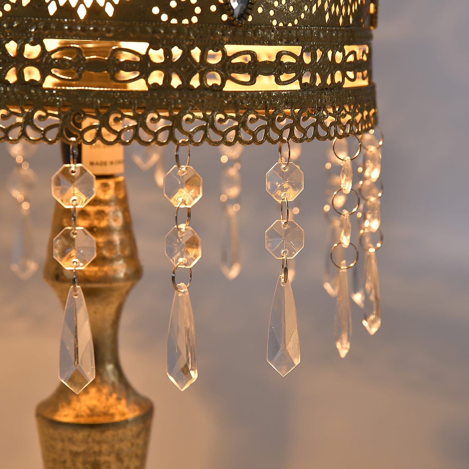 Table Lamp One Size- Brass & Multicolor