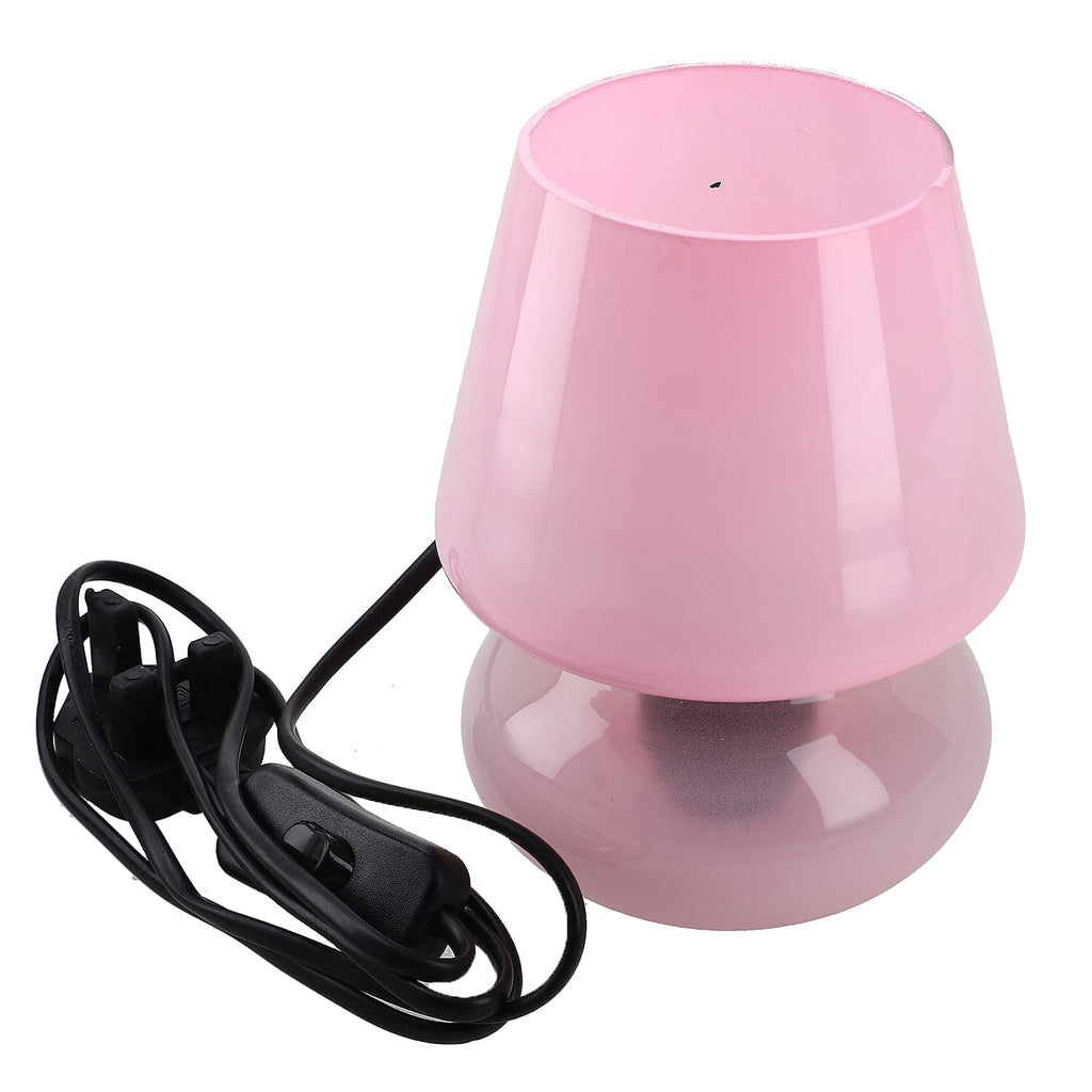 Glass Marble Printed Table Lamp with Inline Switch E 27 Holder - Brown