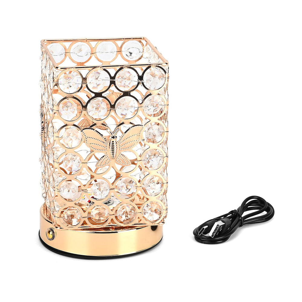 Crystal Table Lamp - Rechargable - 3 Light Modes -  Touch Control LED Table Lamp