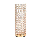 Crystal Table Lamp - Rechargable - 3 Light Modes 13x13x28cm - Gold & Transparent