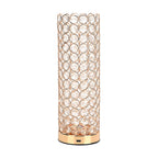 Crystal Table Lamp - Rechargable - 3 Light Modes 13x13x28cm - Gold & Transparent