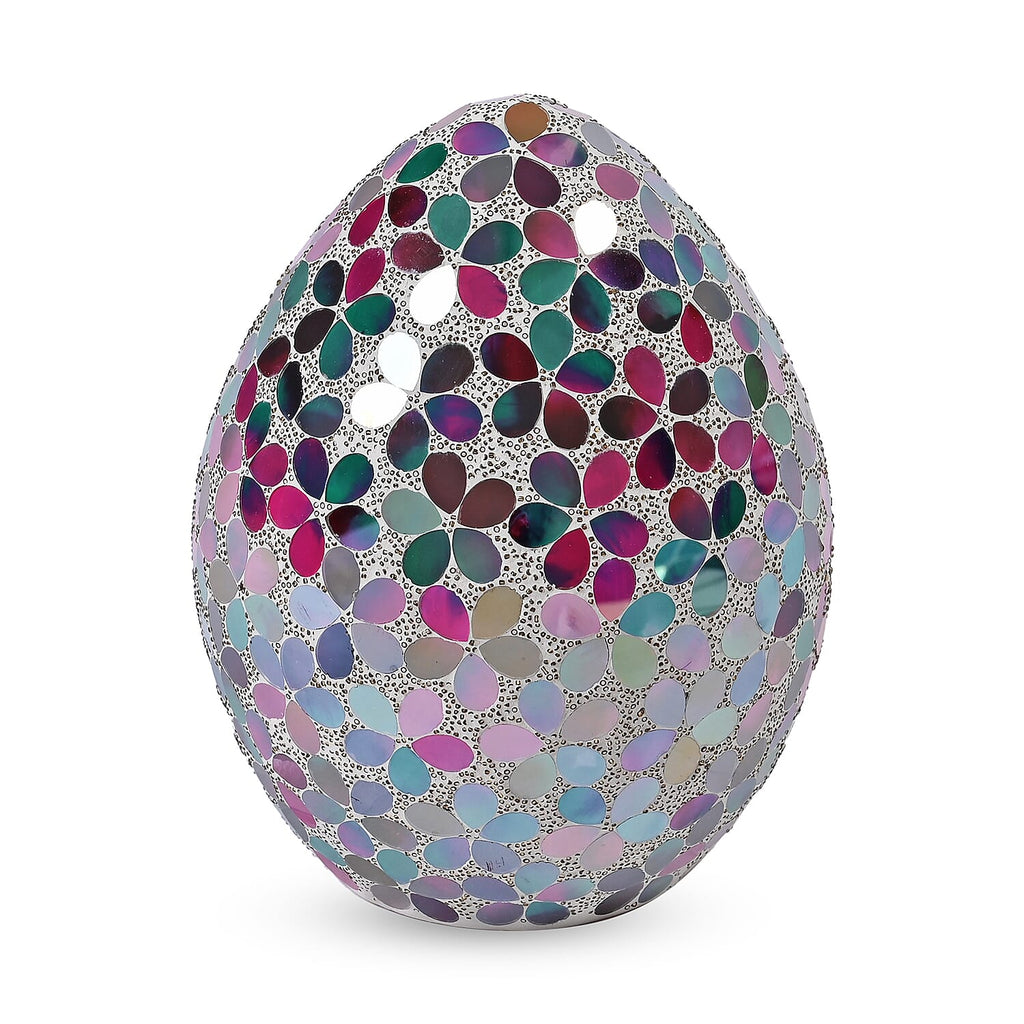 Floral Mosaic Egg Table Lamp Without Bulb - Multicolour