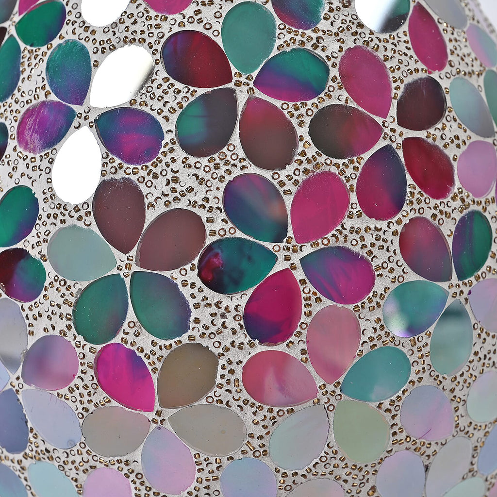 Floral Mosaic Egg Table Lamp Without Bulb - Multicolour