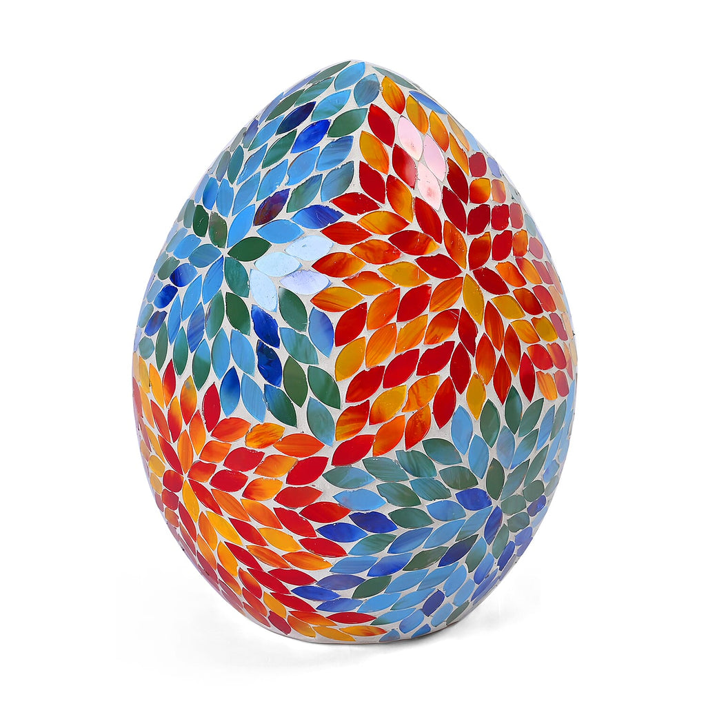 Leaf Mosaic Egg Table Lamp - Multi Colour