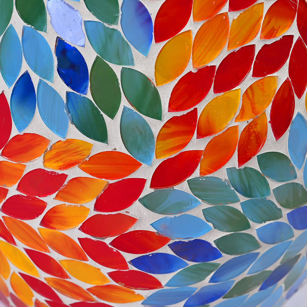 Leaf Mosaic Egg Table Lamp - Multi Colour