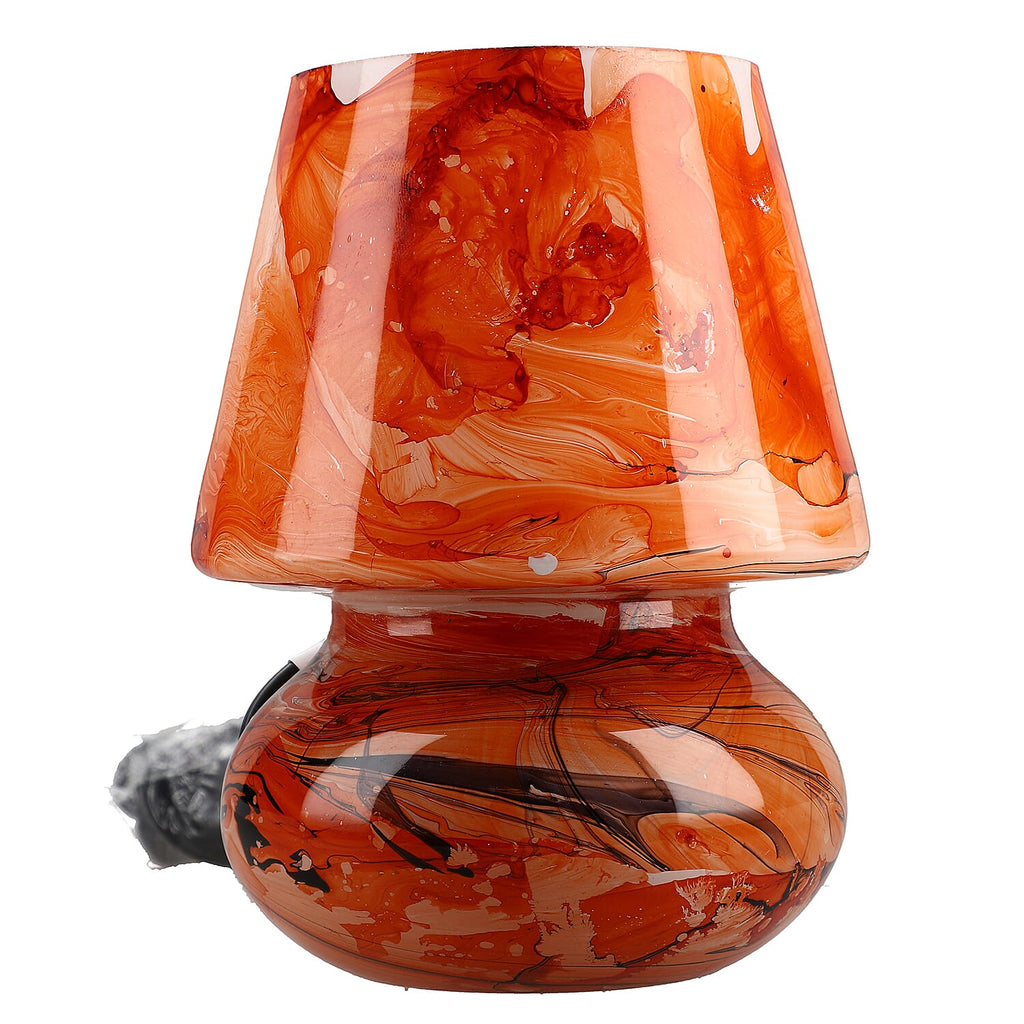 Glass Marble Printed Table Lamp with Inline Switch E 27 Holder - Multi Color