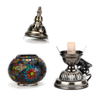 Classic Handcrafted Hemispherical Mosiac Table Sconce Lamp - Multicolor