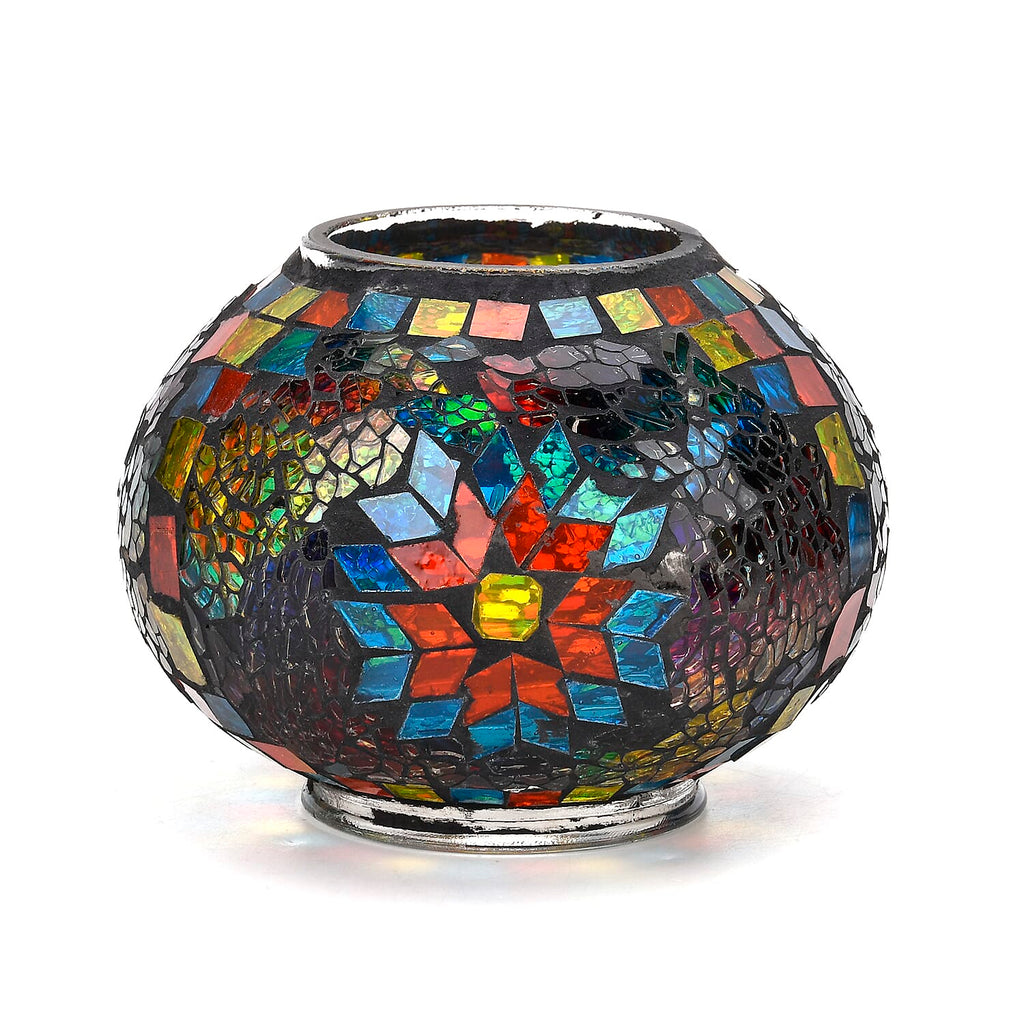 Classic Handcrafted Hemispherical Mosiac Table Sconce Lamp - Multicolor