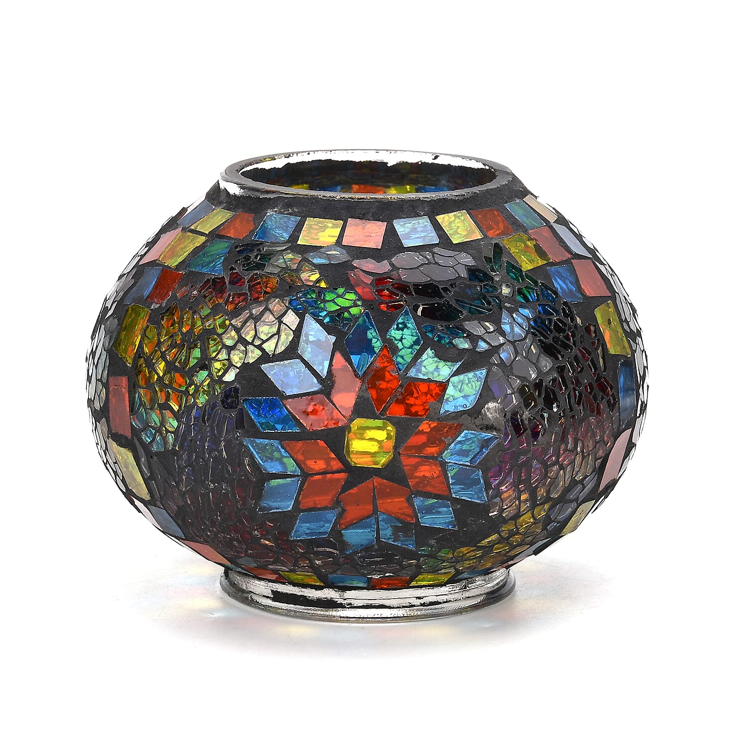 Classic Handcrafted Hemispherical Mosiac Table Sconce Lamp - Multicolor