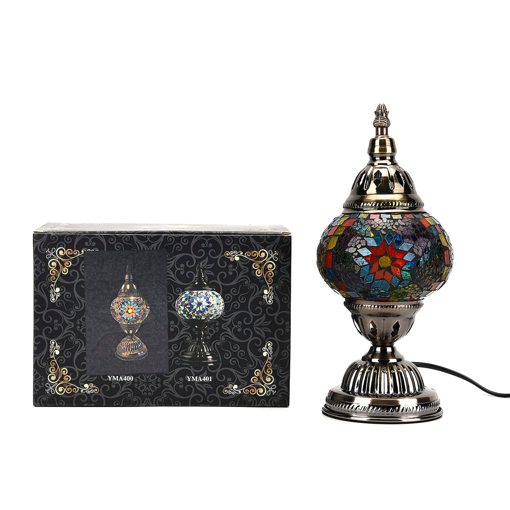 Classic Handcrafted Hemispherical Mosiac Table Sconce Lamp - Multicolor