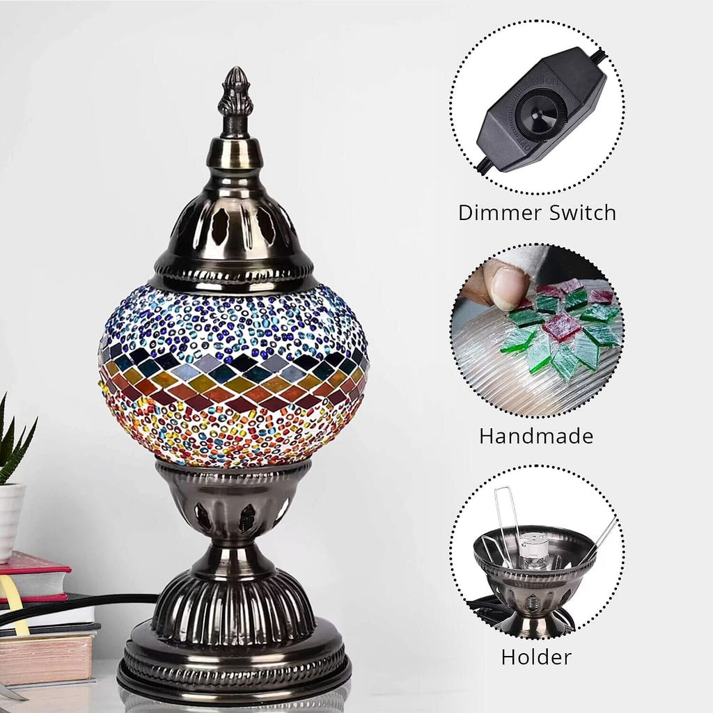 Ornate Mosaic Turkish Style Fragrance Table Lamp - Multicolor