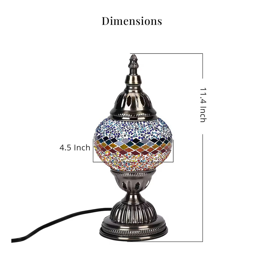 Ornate Mosaic Turkish Style Fragrance Table Lamp - Multicolor