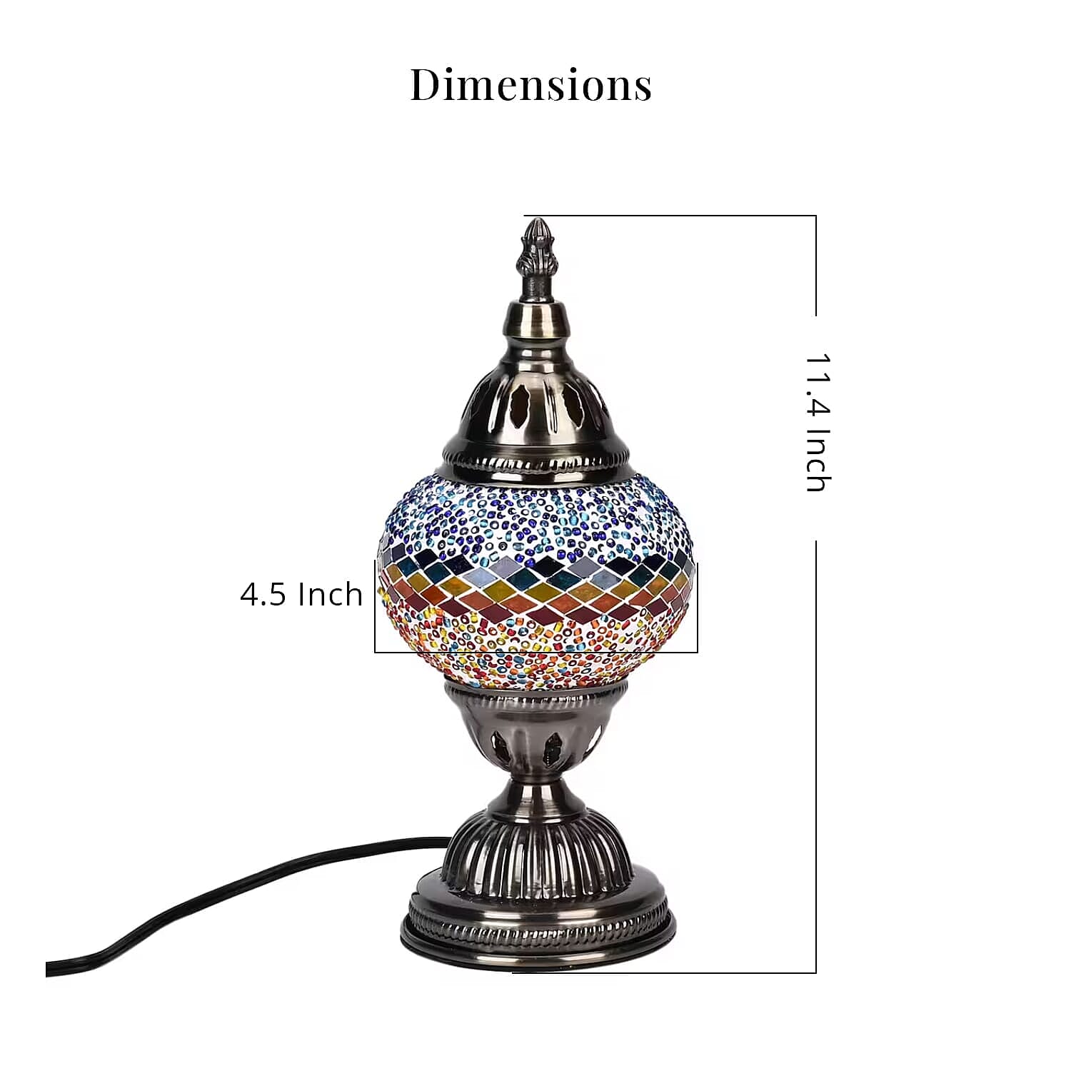 Ornate Mosaic Turkish Style Fragrance Table Lamp - Multicolor