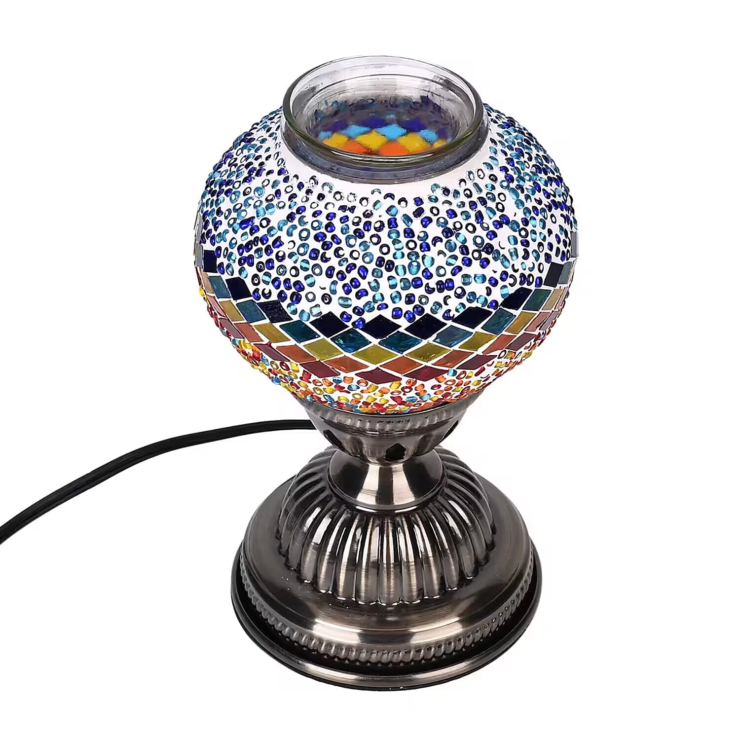 Ornate Mosaic Turkish Style Fragrance Table Lamp - Multicolor