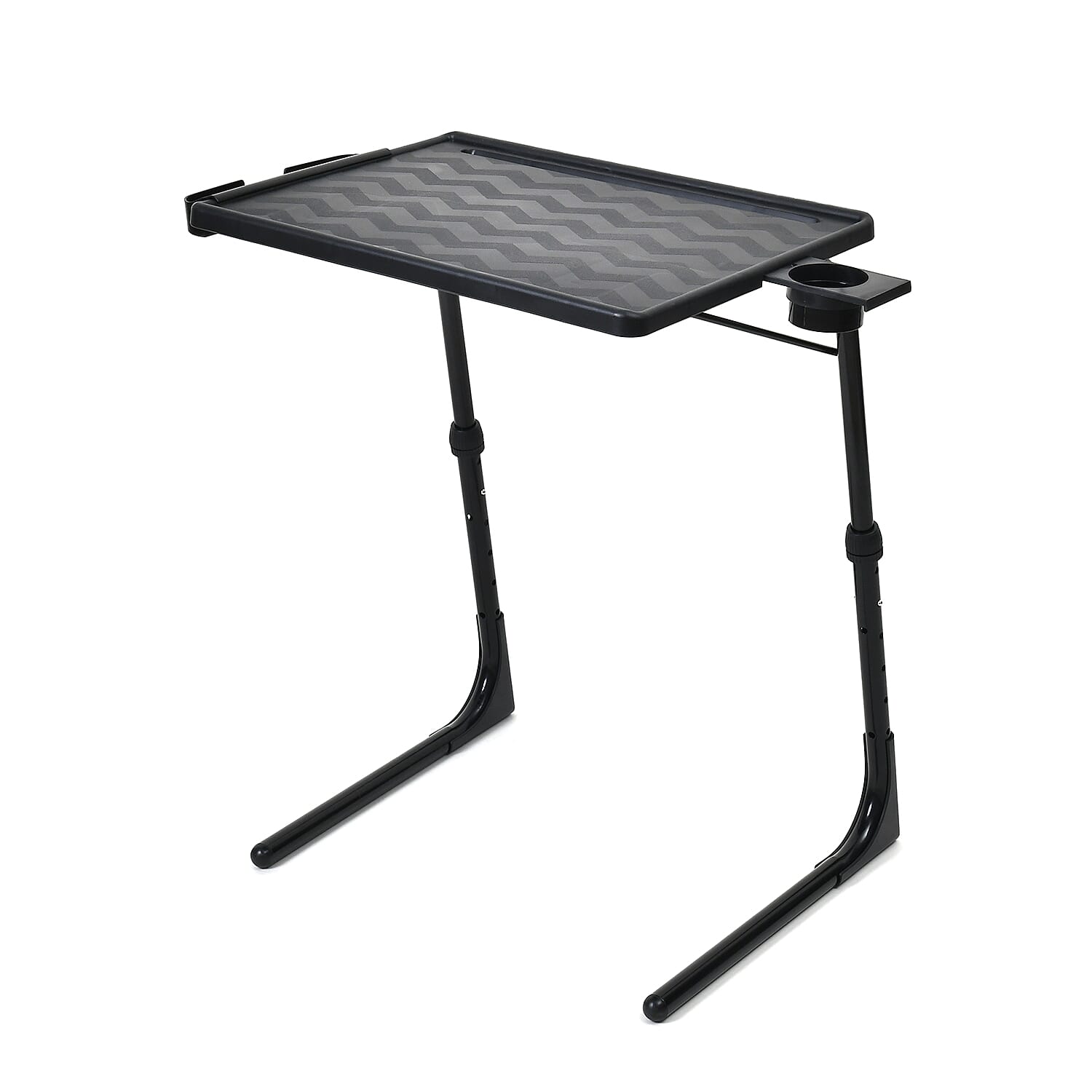 TV Tray and Cup Holder Large Folding Table - Black