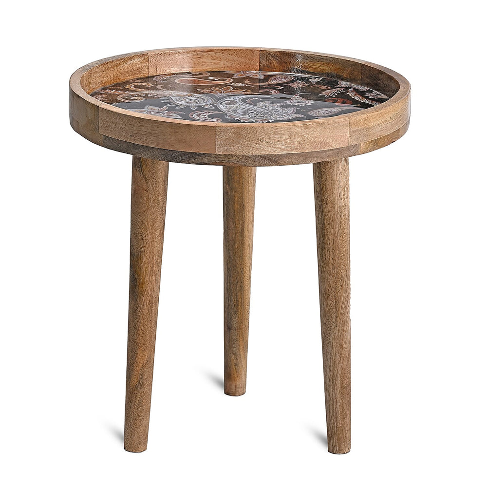 Mango Wood Enamelled Coffee Table (Size 45 x 45 cm) Flat Packed - Black
