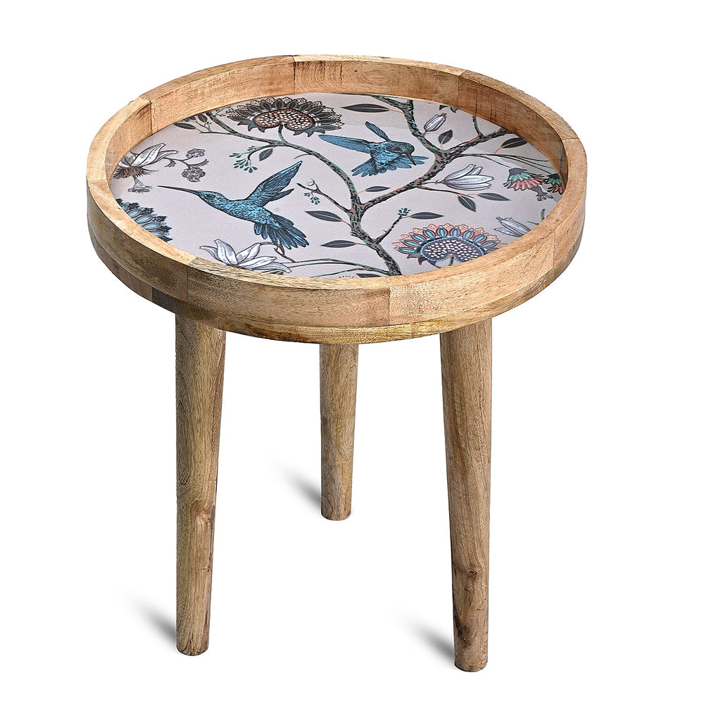 Mango Wood Enamelled Coffee Table (Size 45 x 45 cm) Flat Packed - Blue