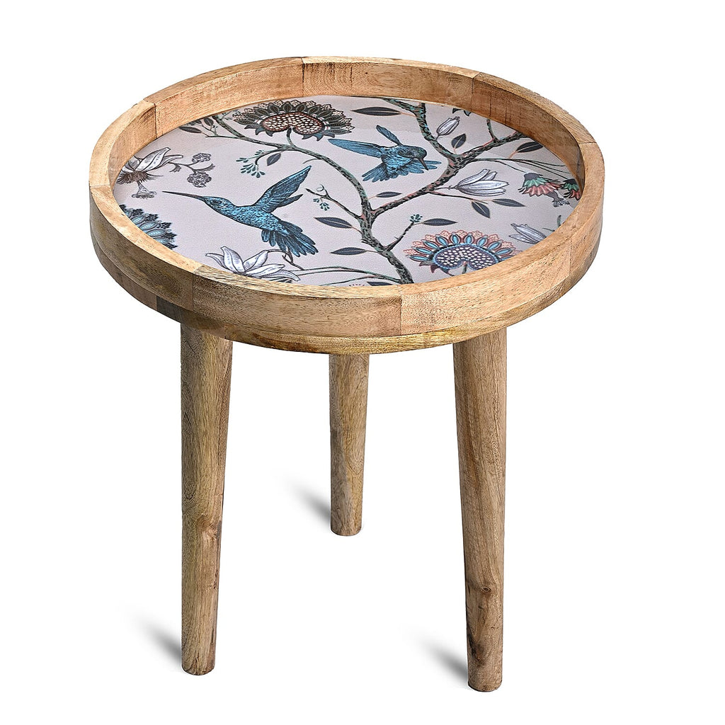 Mango Wood Enamelled Coffee Table (Size 45 x 45 cm) Flat Packed - Blue