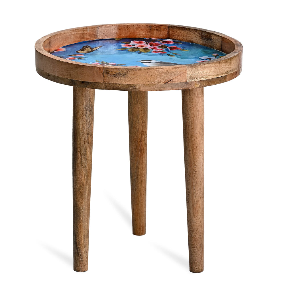 Mango Wood Enamelled Coffee Table (Size 45 x 45 cm) Flat Packed - Multi Colour