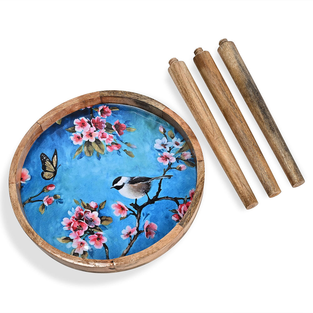 Mango Wood Enamelled Coffee Table (Size 45 x 45 cm) Flat Packed - Multi Colour