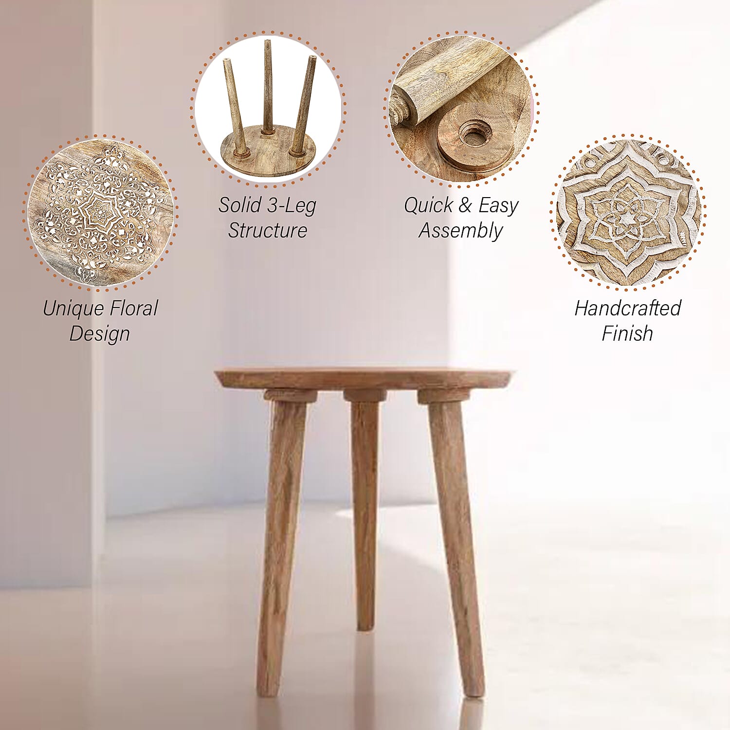 Table (Size - One Size) - Natural & Grey